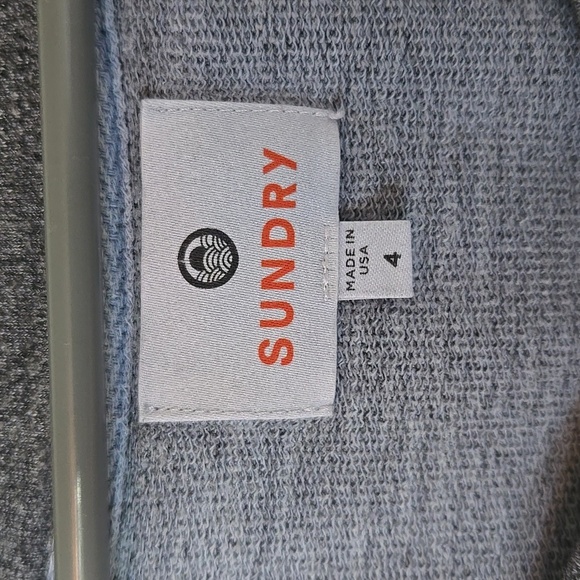 Sundry Oversized Raw Hem Gray Pullover Sweatshirt XL Size 4 - Picture 5 of 11